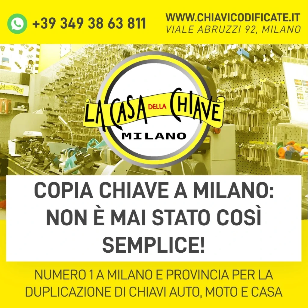 Copia chiave a Milano: non è mai stato cosi semplice!