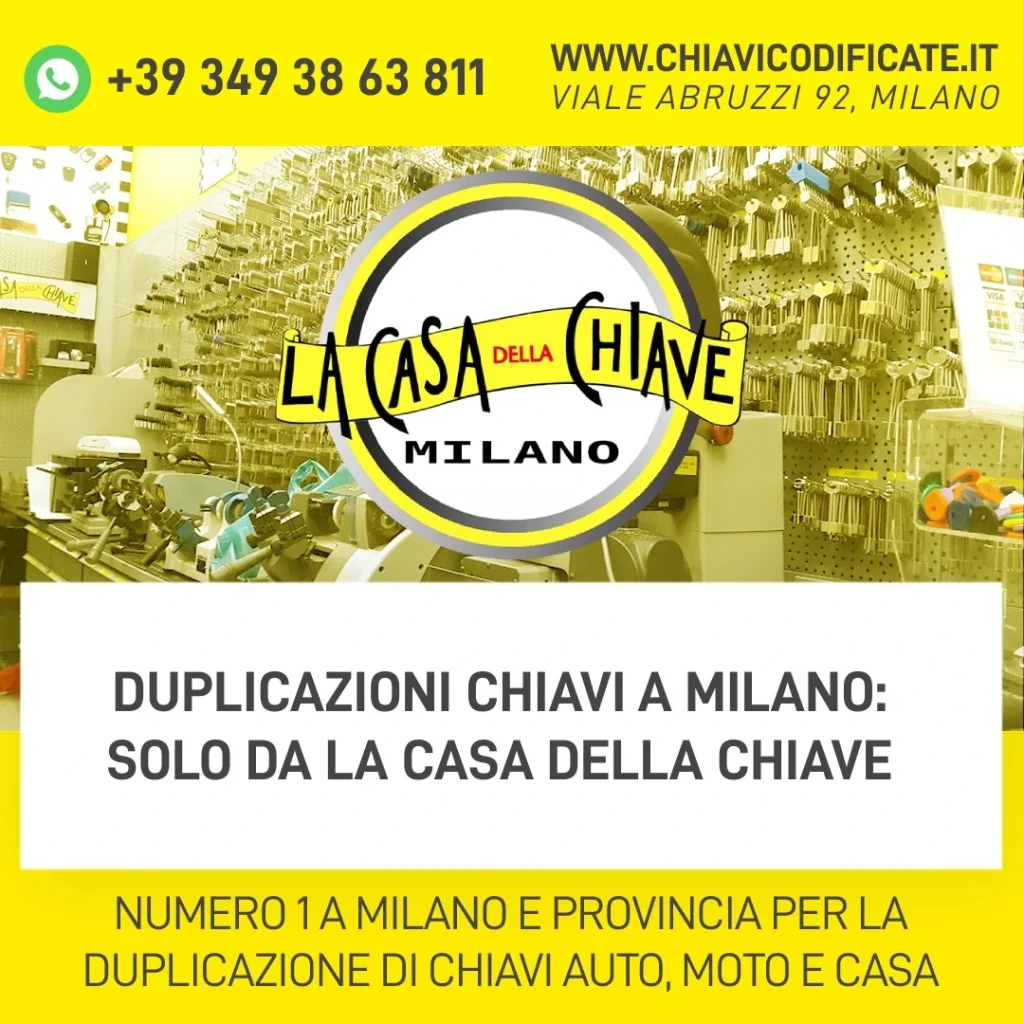 Duplicazioni chiavi a Milano: solo da La Casa della Chiave