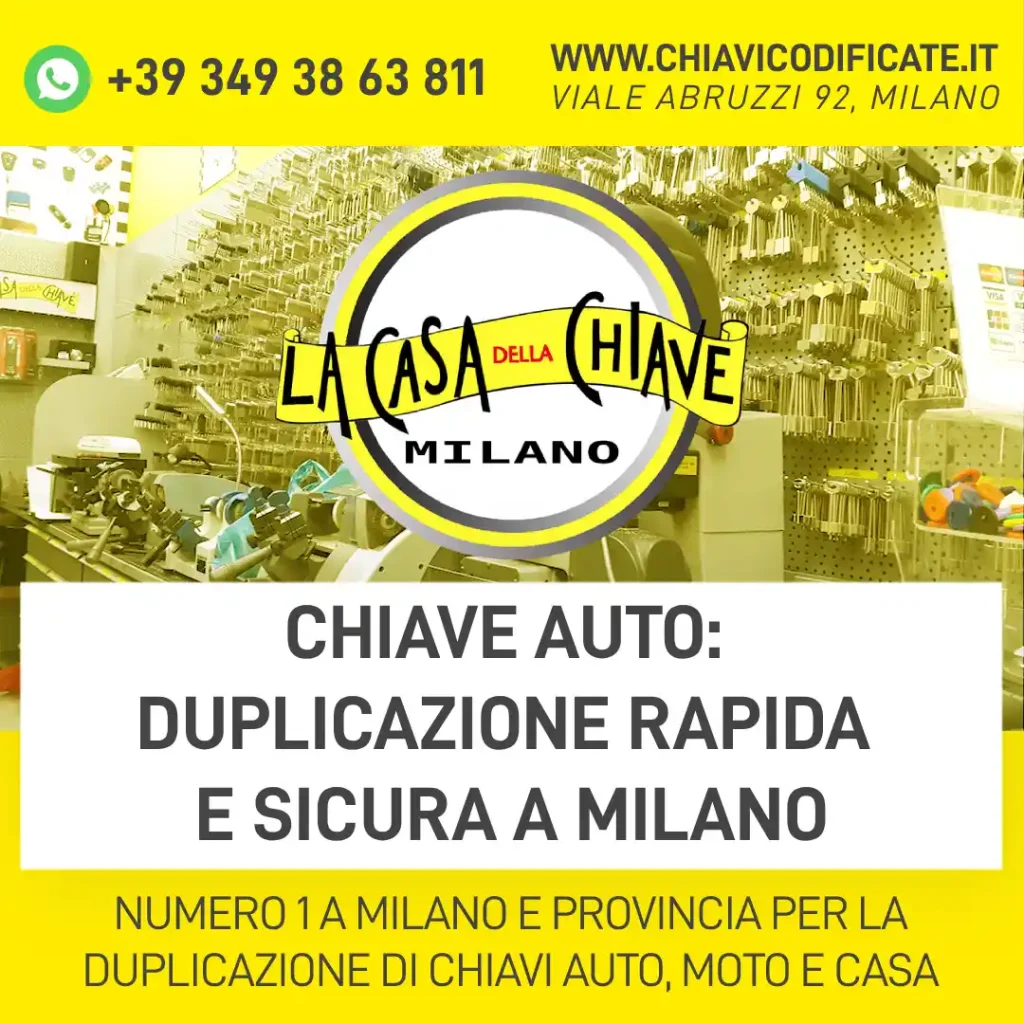 Chiave auto: duplicazione rapida e sicura a Milano