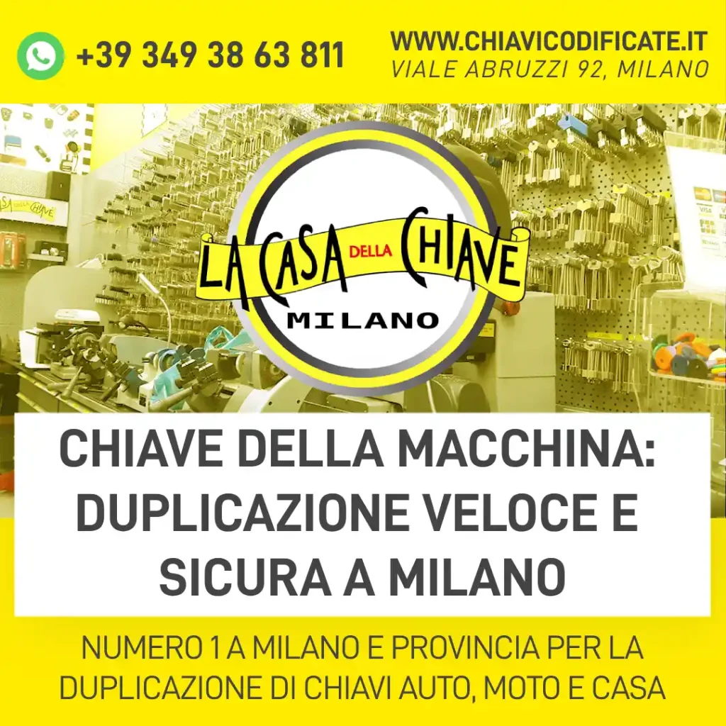 Chiave della macchina: duplicazione veloce e sicura a Milano
