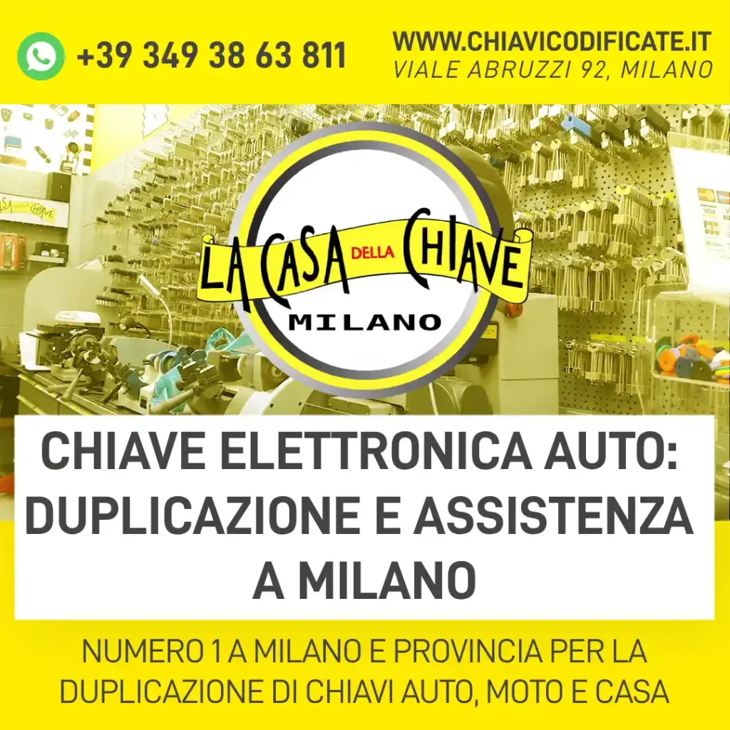 Chiave elettronica auto: duplicazione e assistenza a Milano