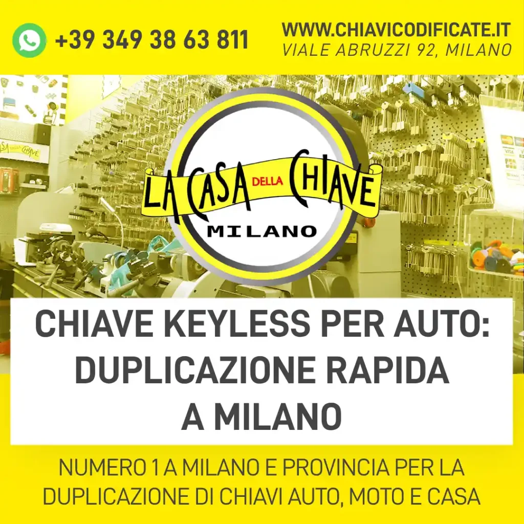 Chiave keyless per auto: duplicazione rapida a Milano