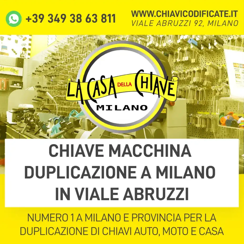 Chiave macchina Duplicazione a Milano in Viale Abruzzi