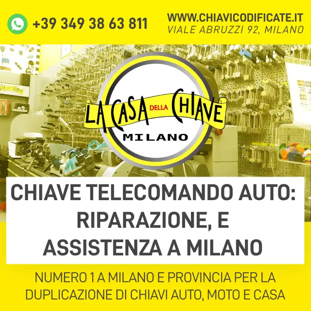 Chiave telecomando auto: riparazione, e assistenza a Milano