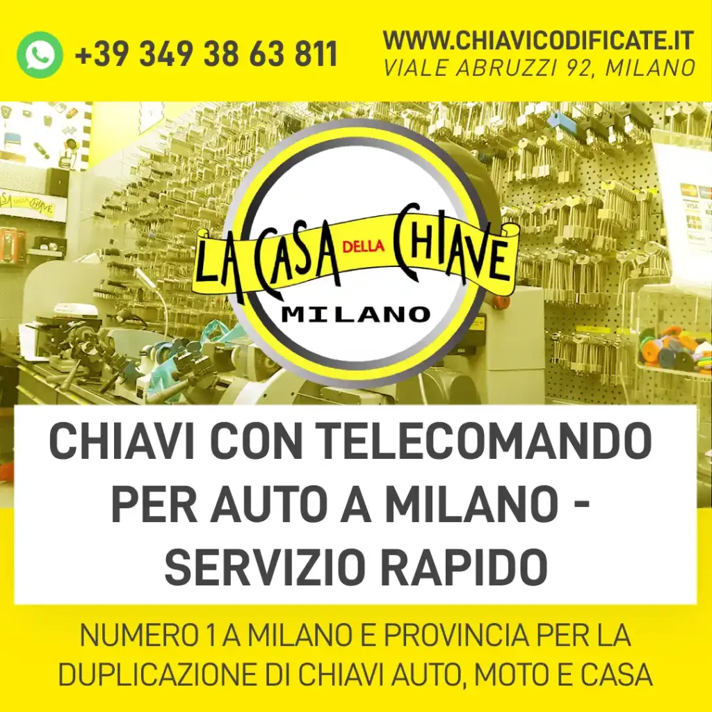 Chiavi con telecomando per auto a Milano – Servizio rapido
