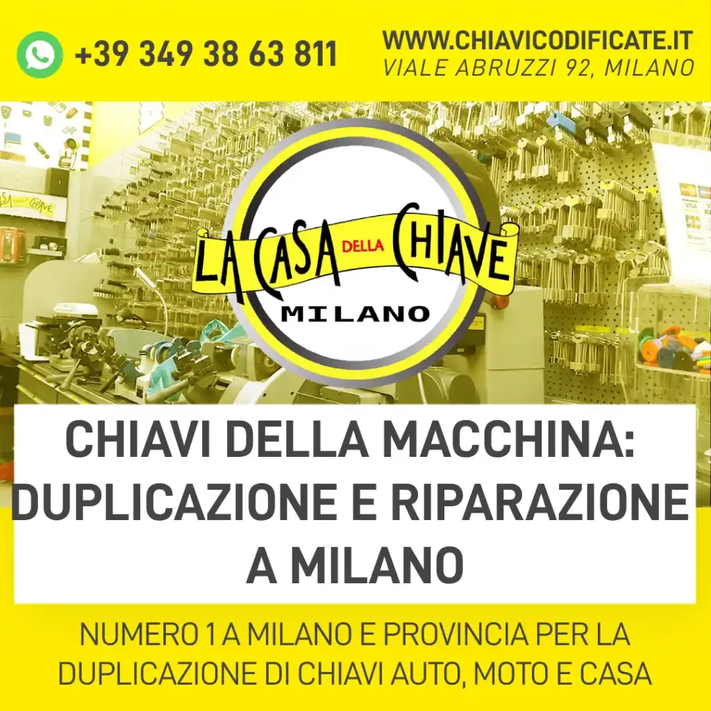 Chiavi della macchina: duplicazione e riparazione a Milano