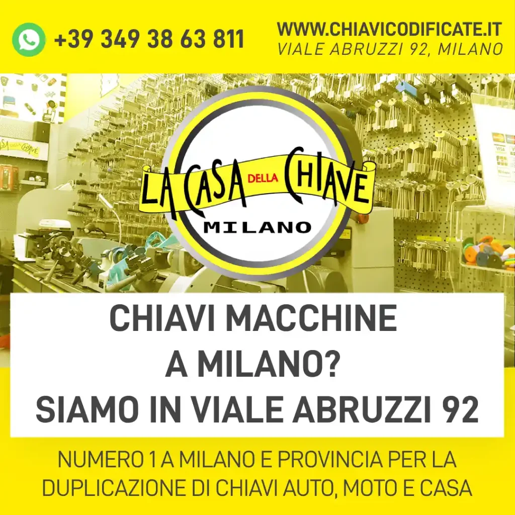 Chiavi macchine a Milano? Siamo in Viale Abruzzi 92