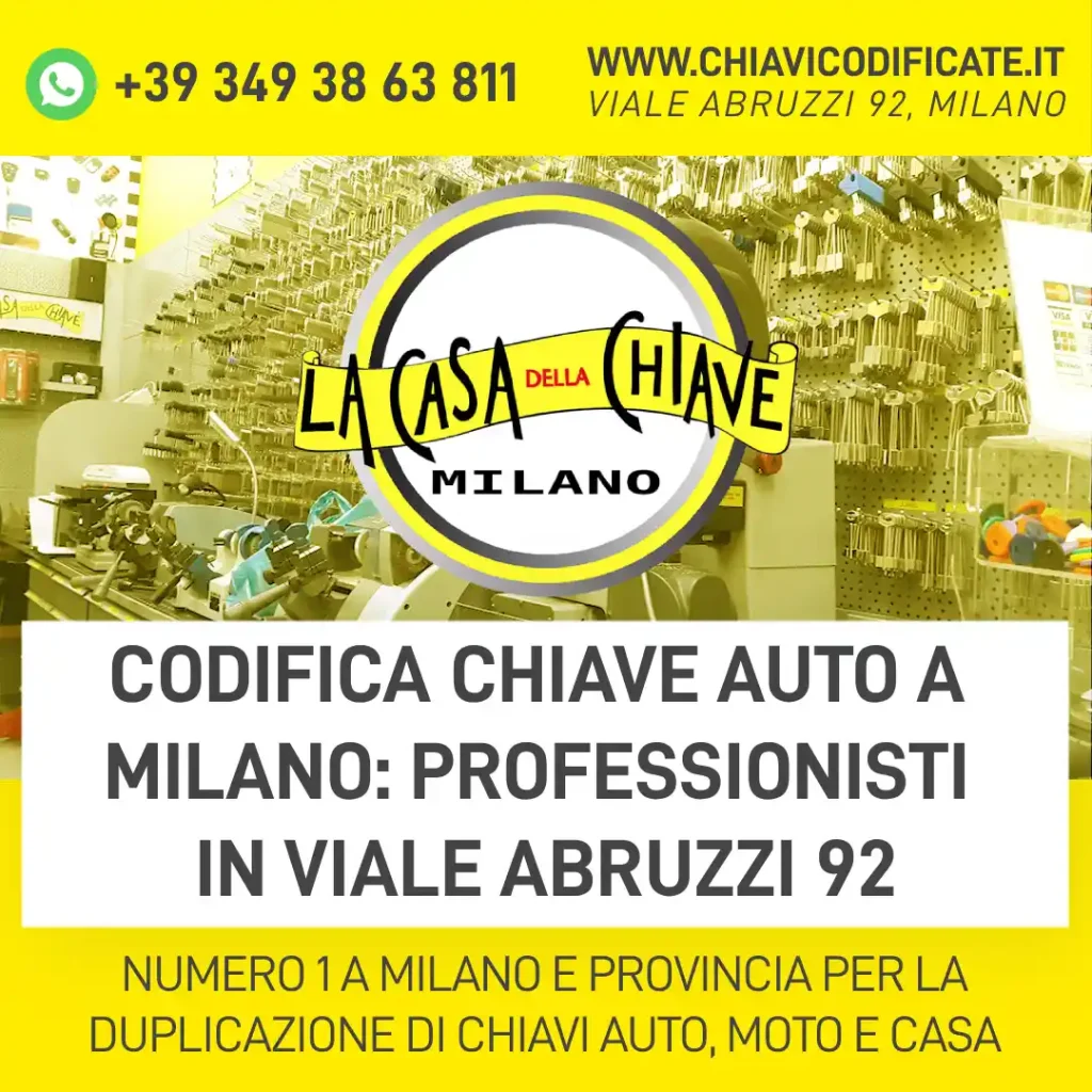 Codifica chiave auto a Milano: professionisti in Viale Abruzzi 92