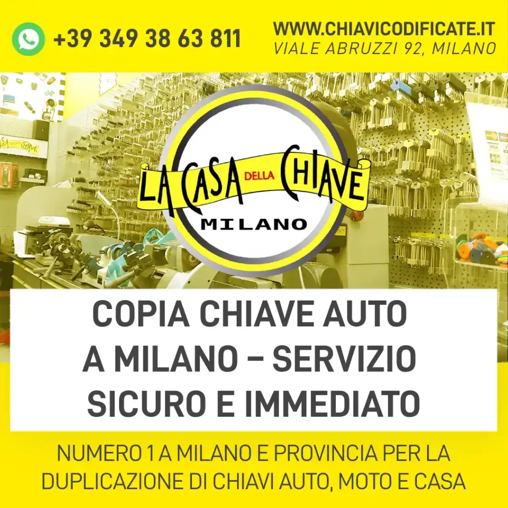 Copia Chiave Auto a Milano – Servizio Sicuro e Immediato