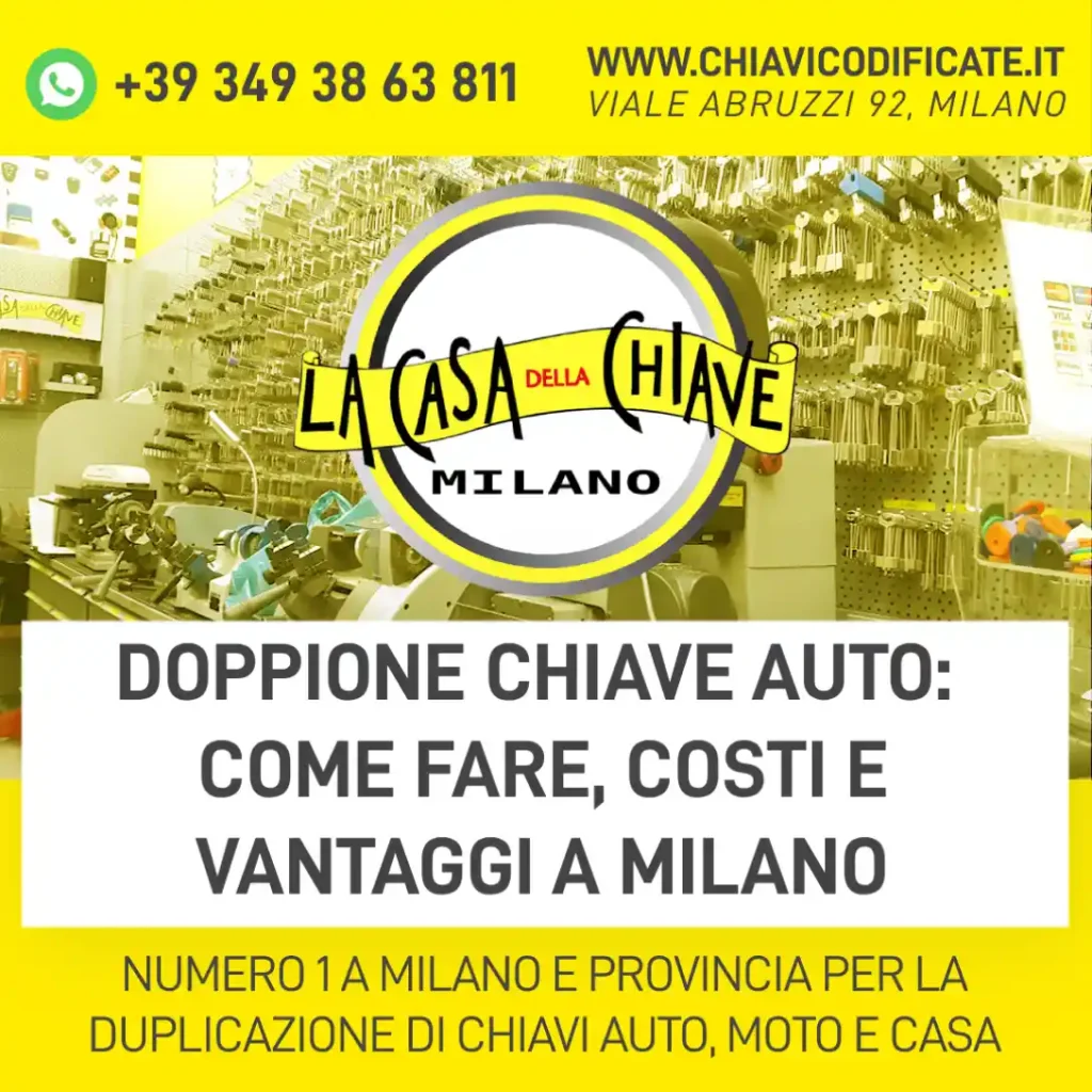 Doppione chiave auto: come fare, costi e vantaggi a Milano