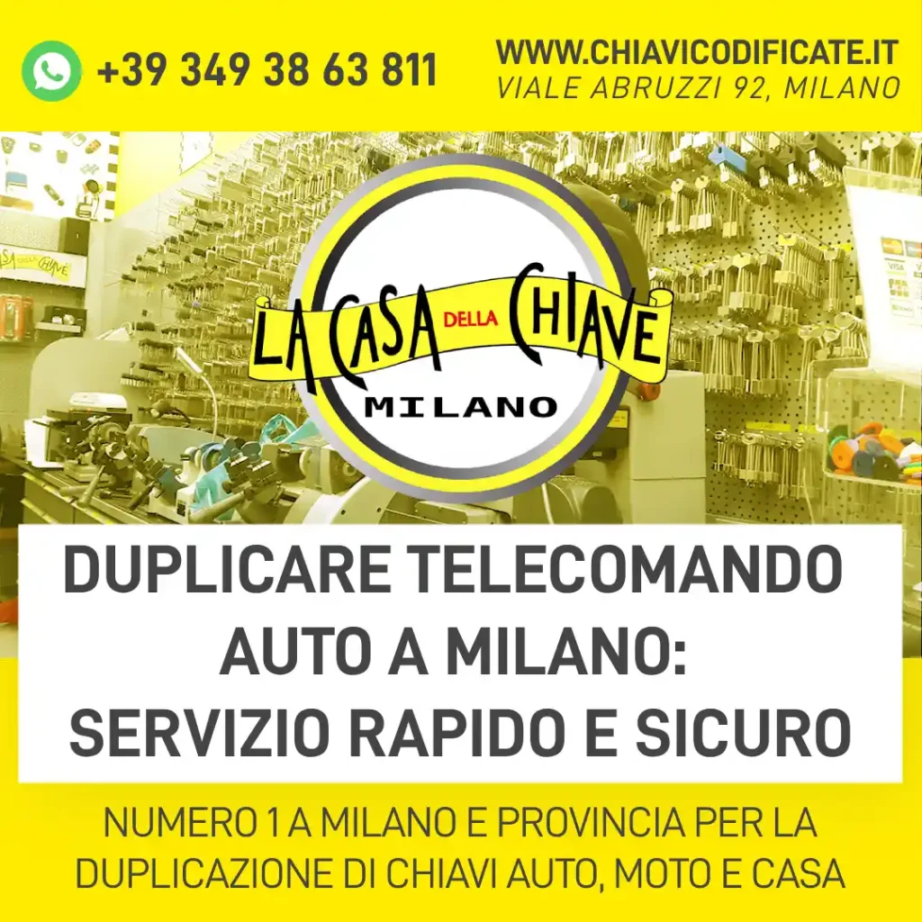 Duplicare Telecomando Auto a Milano: Servizio Rapido e Sicuro
