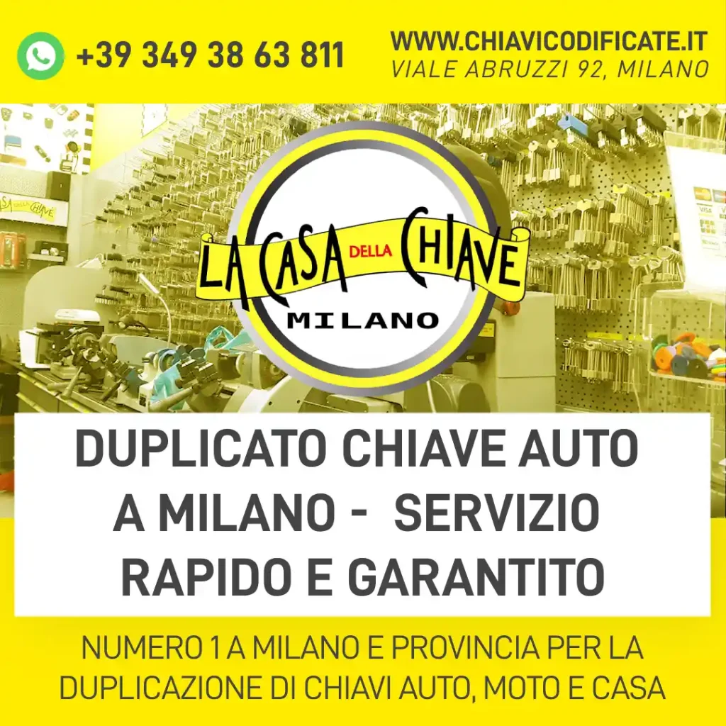 Duplicato Chiave Auto a Milano – Servizio Rapido e Garantito