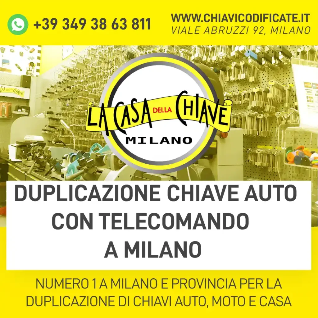 Duplicazione chiave auto con telecomando a Milano