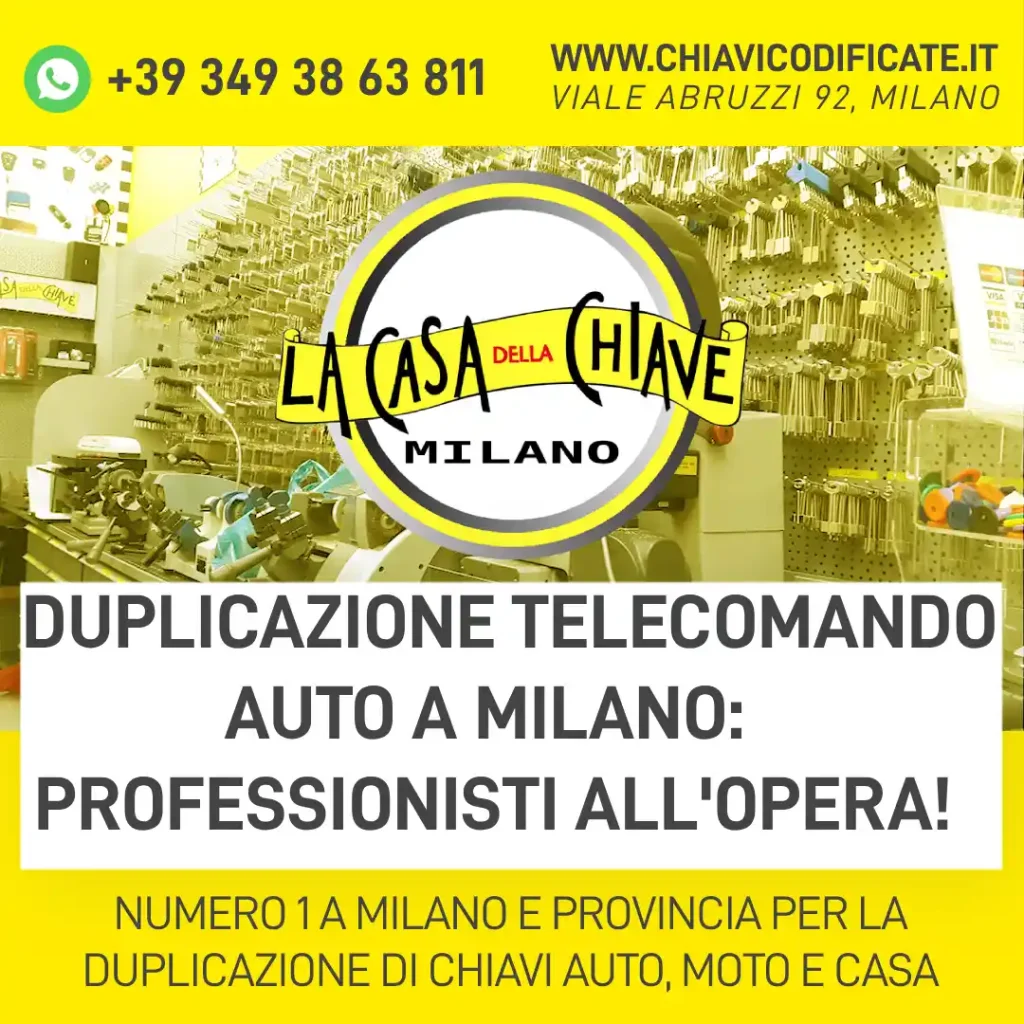 Duplicazione telecomando auto a Milano: professionisti all'opera!