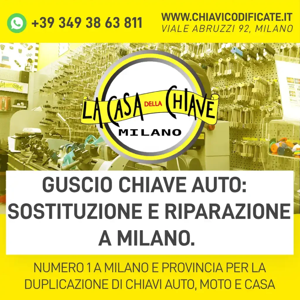 Guscio chiave auto: sostituzione e riparazione a Milano.