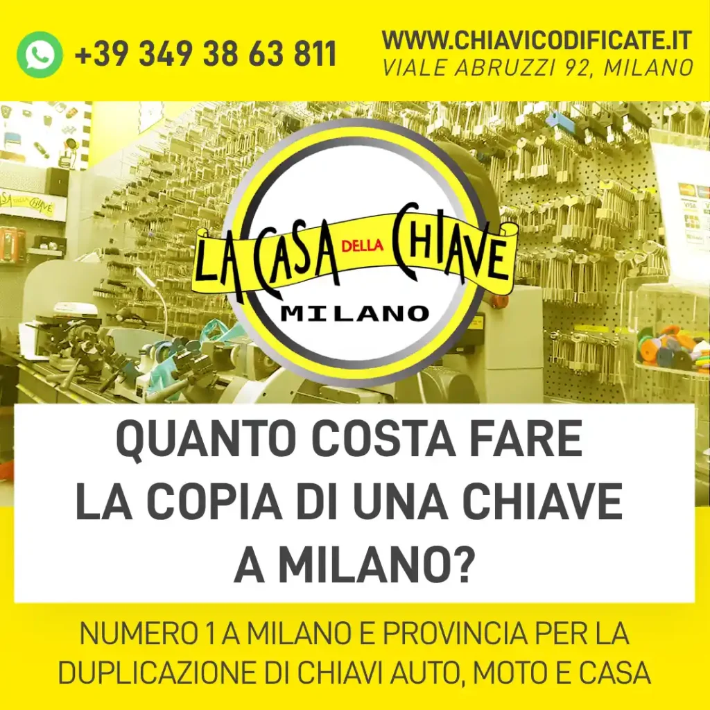 Quanto costa fare la copia di una chiave a Milano?