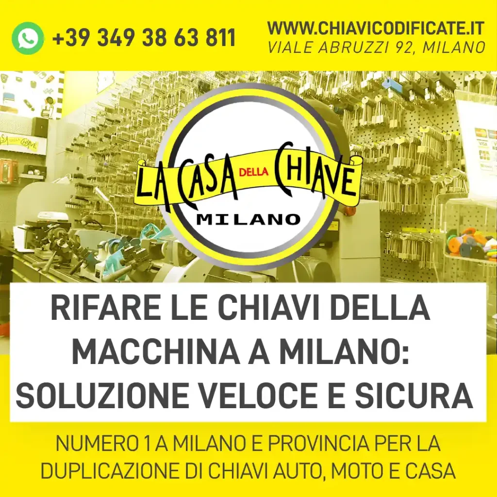 Rifare le chiavi della macchina a Milano: soluzione veloce e sicura