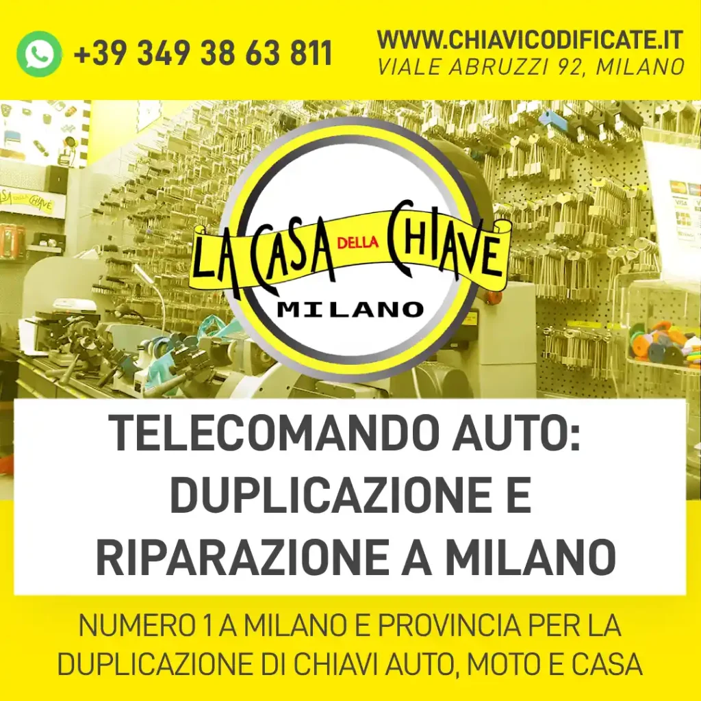 Telecomando auto: duplicazione e riparazione a Milano