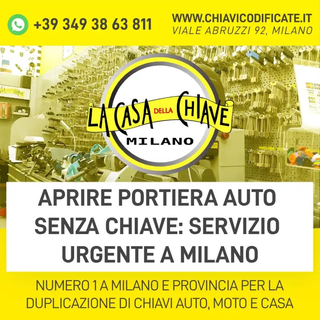 Aprire portiera auto senza chiave: servizio urgente a Milano