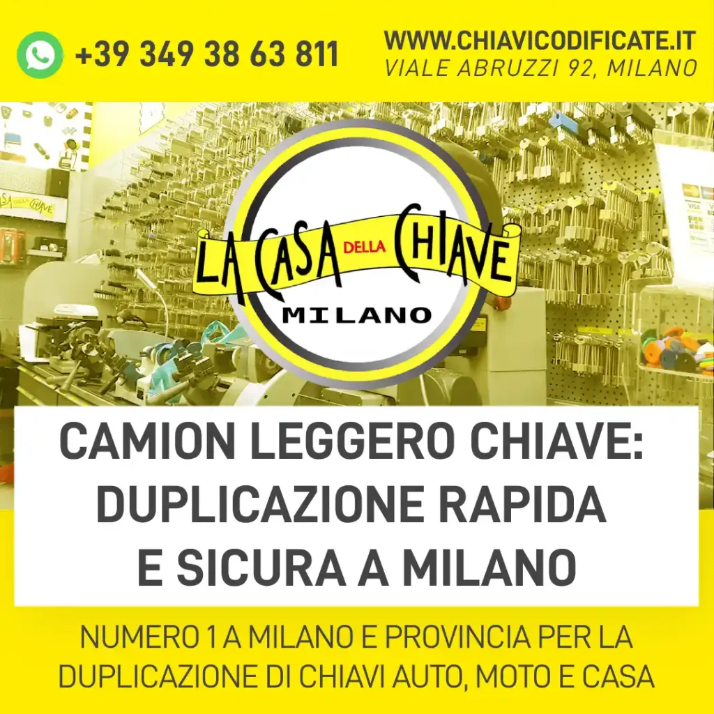 Camion leggero chiave: duplicazione rapida e sicura a Milano