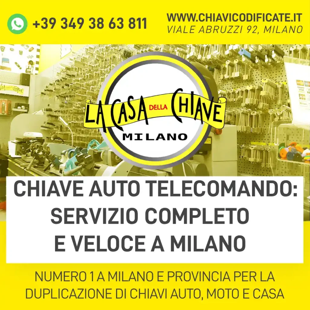 Chiave Auto Telecomando: Servizio Completo e Veloce a Milano