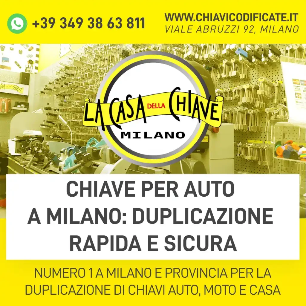 Chiave per auto a Milano: duplicazione rapida e sicura