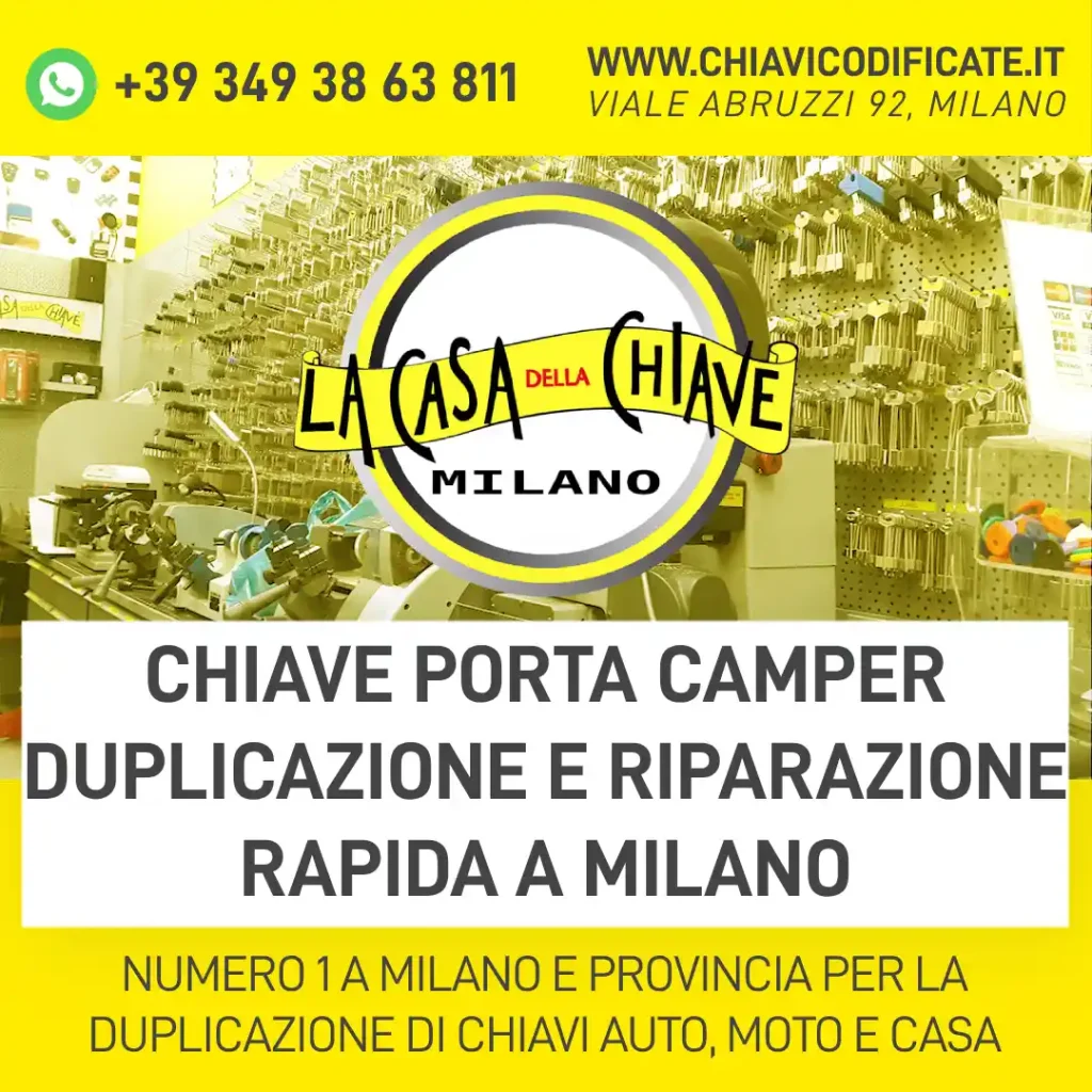 Chiave porta camper Duplicazione e riparazione rapida a Milano