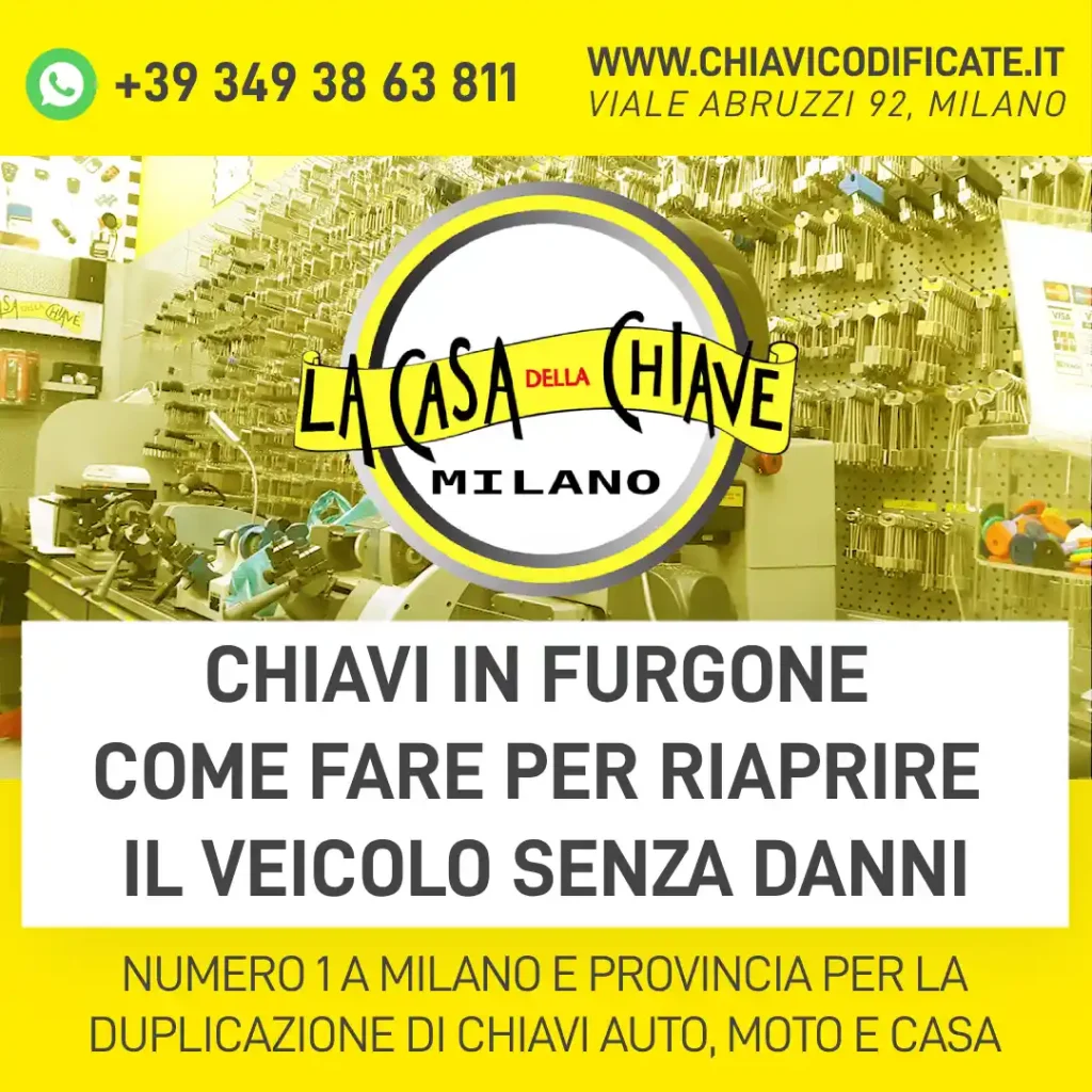 Chiavi in furgone come fare per riaprire il veicolo senza danni