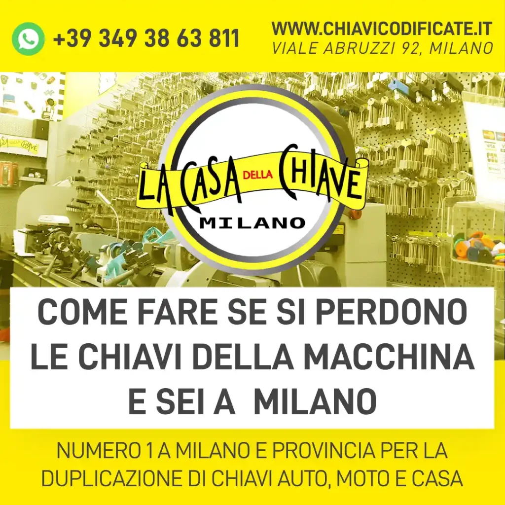 Come fare se si perdono le chiavi della macchina e sei a Milano