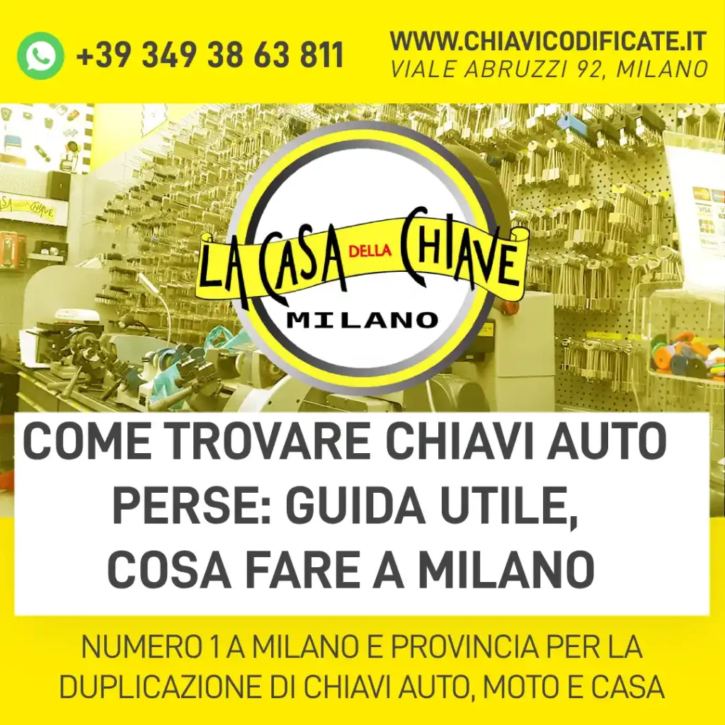 Come trovare chiavi auto perse: guida utile, cosa fare a Milano