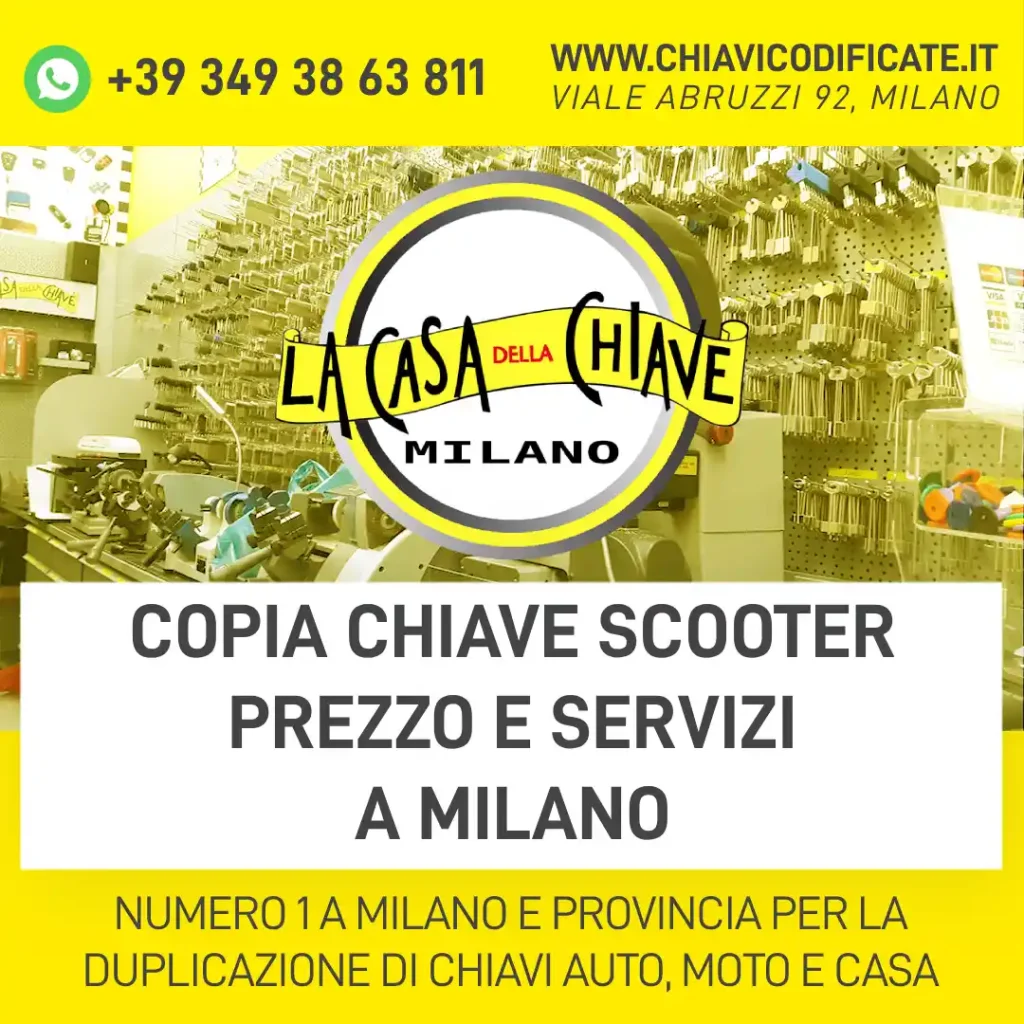 Copia Chiave Scooter Prezzo e Servizi a Milano