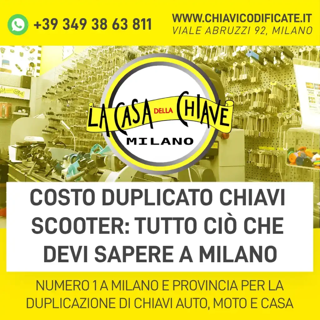 Costo duplicato chiavi scooter: tutto ciò che devi sapere a Milano