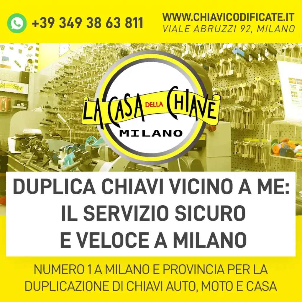 Duplica chiavi vicino a me: il servizio sicuro e veloce a Milano