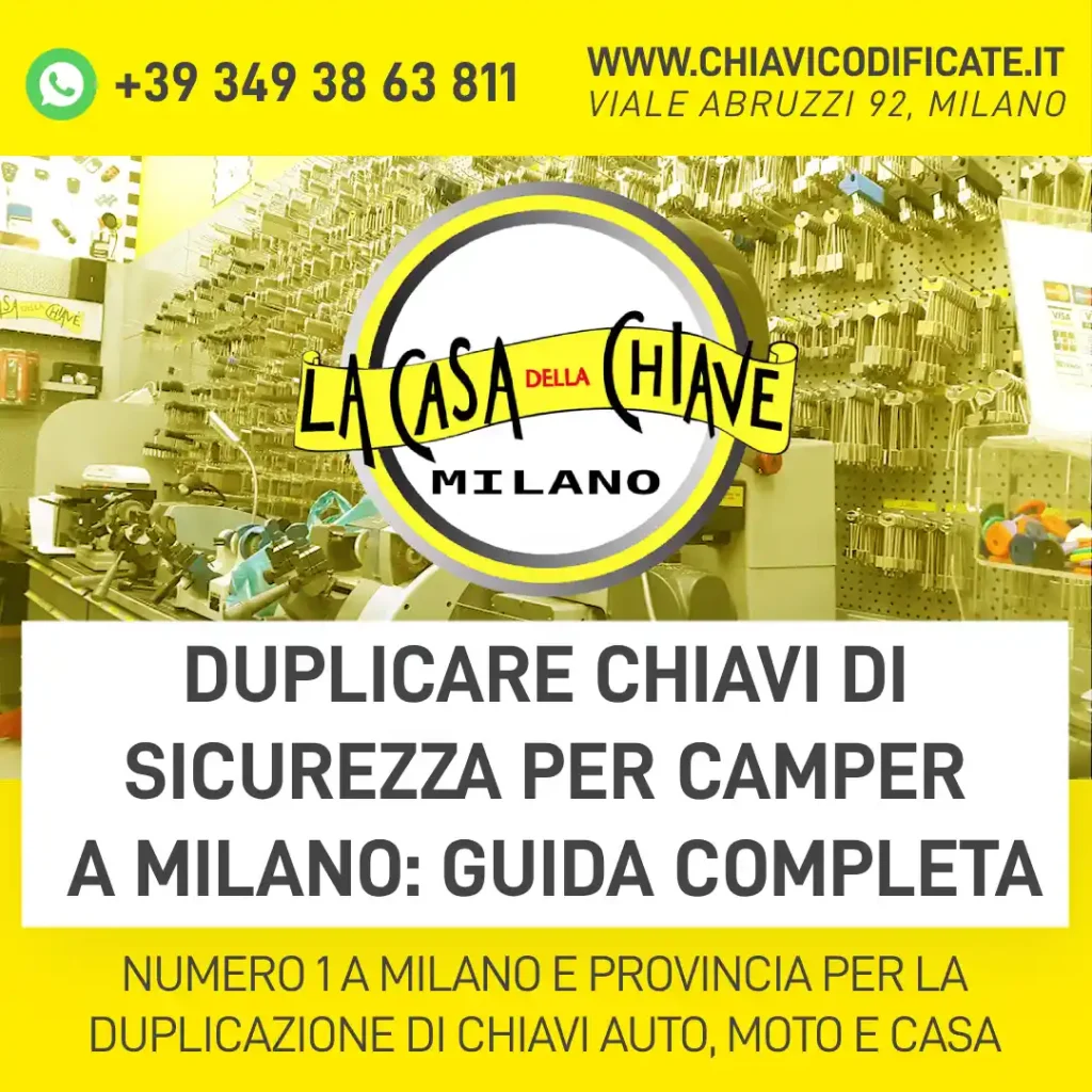 Duplicare chiavi di sicurezza per camper a Milano: guida completa