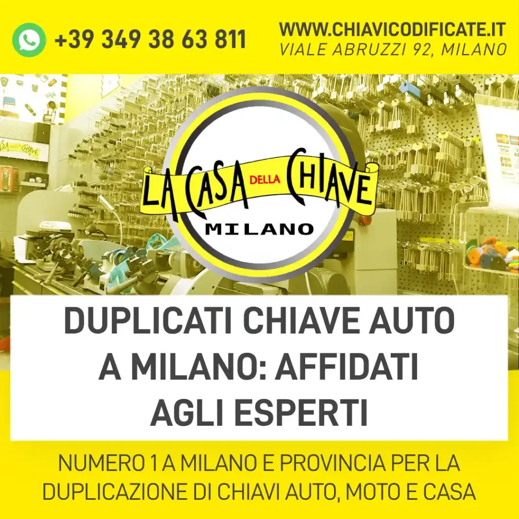 Duplicati chiave auto a Milano: affidati agli esperti