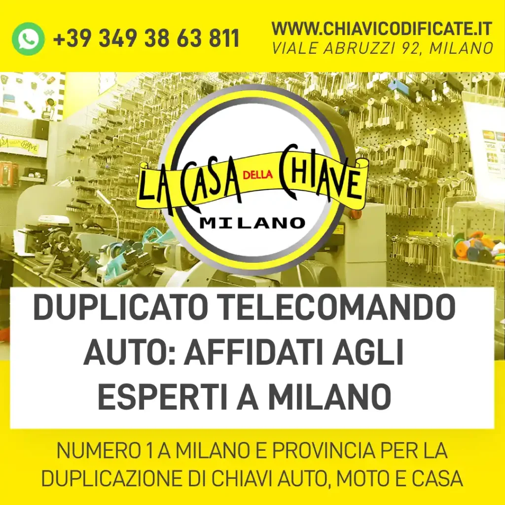 Duplicato telecomando auto: affidati agli esperti a Milano