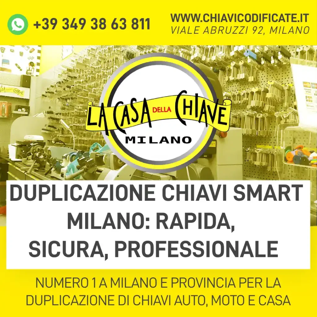 Duplicazione chiavi Smart Milano: rapida, sicura, professionale