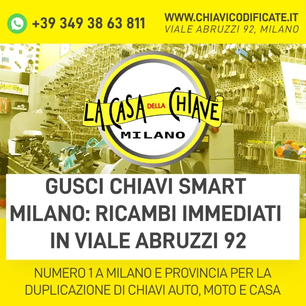 Gusci chiavi Smart Milano: ricambi immediati in Viale Abruzzi 92