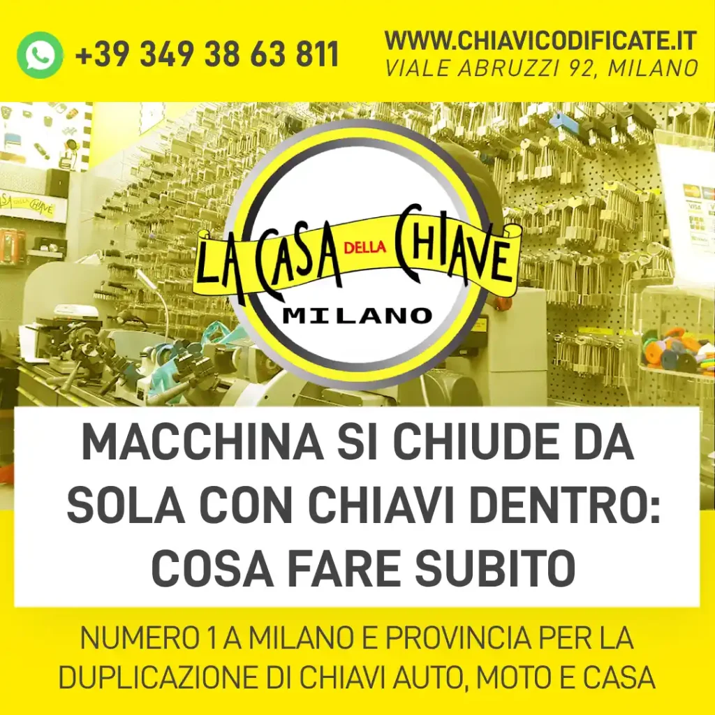 Macchina si chiude da sola con chiavi dentro: cosa fare subito