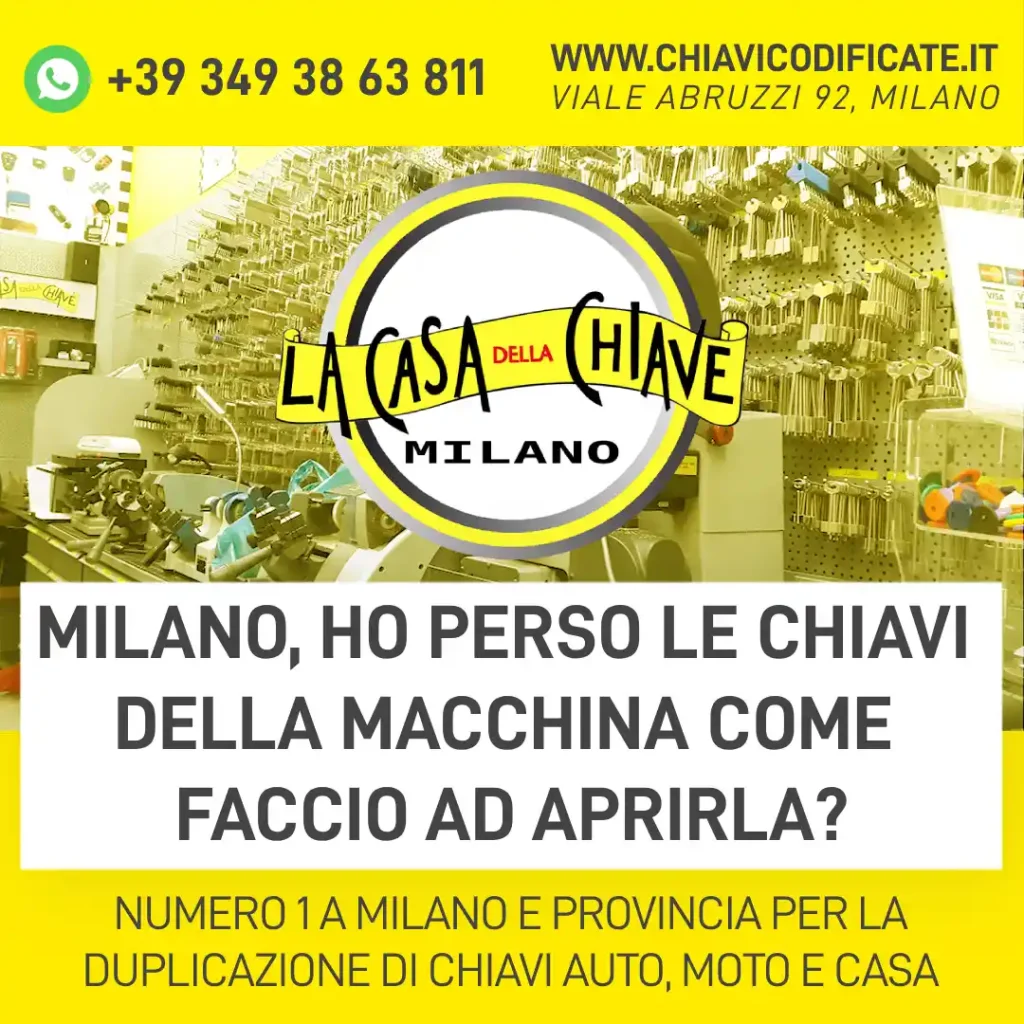 Milano, Ho perso le chiavi della macchina come faccio ad aprirla?