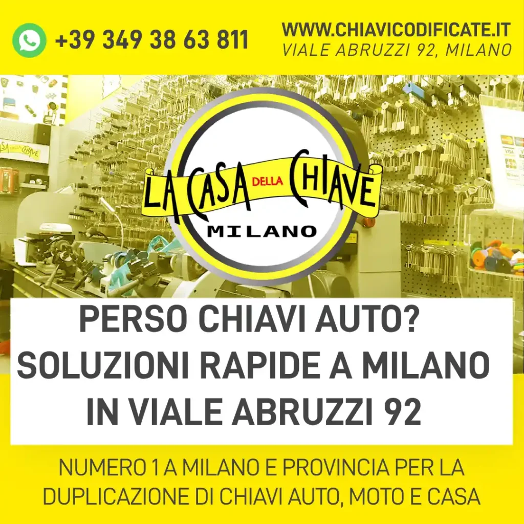 Perso chiavi auto? Soluzioni rapide a Milano in Viale Abruzzi 92