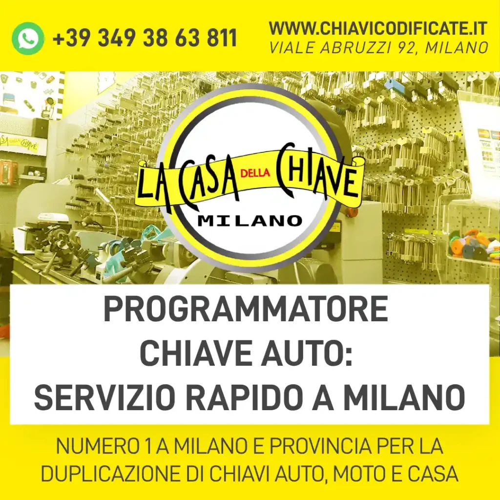 Programmatore chiave auto: servizio rapido a Milano