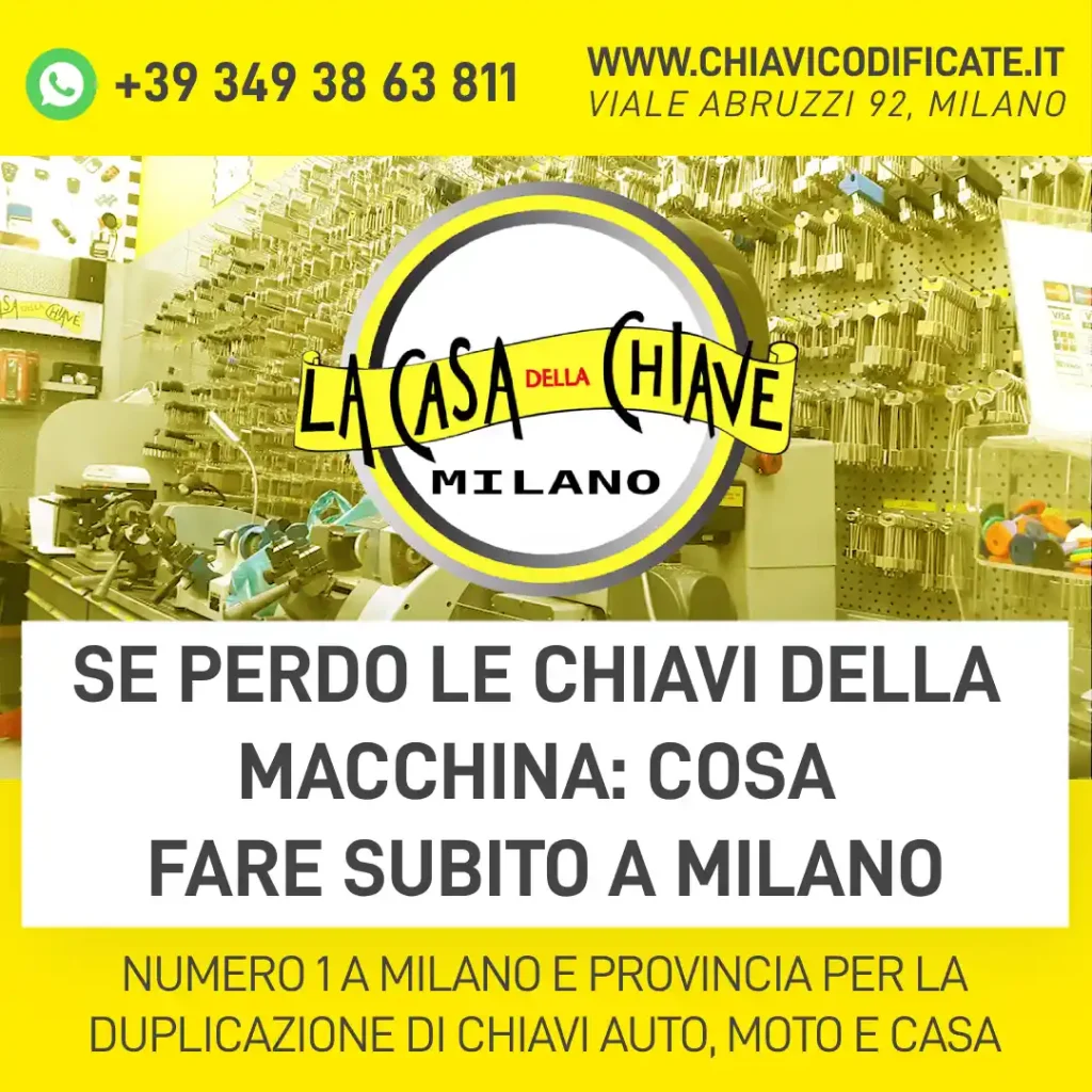 Se perdo le chiavi della macchina: cosa fare subito a Milano