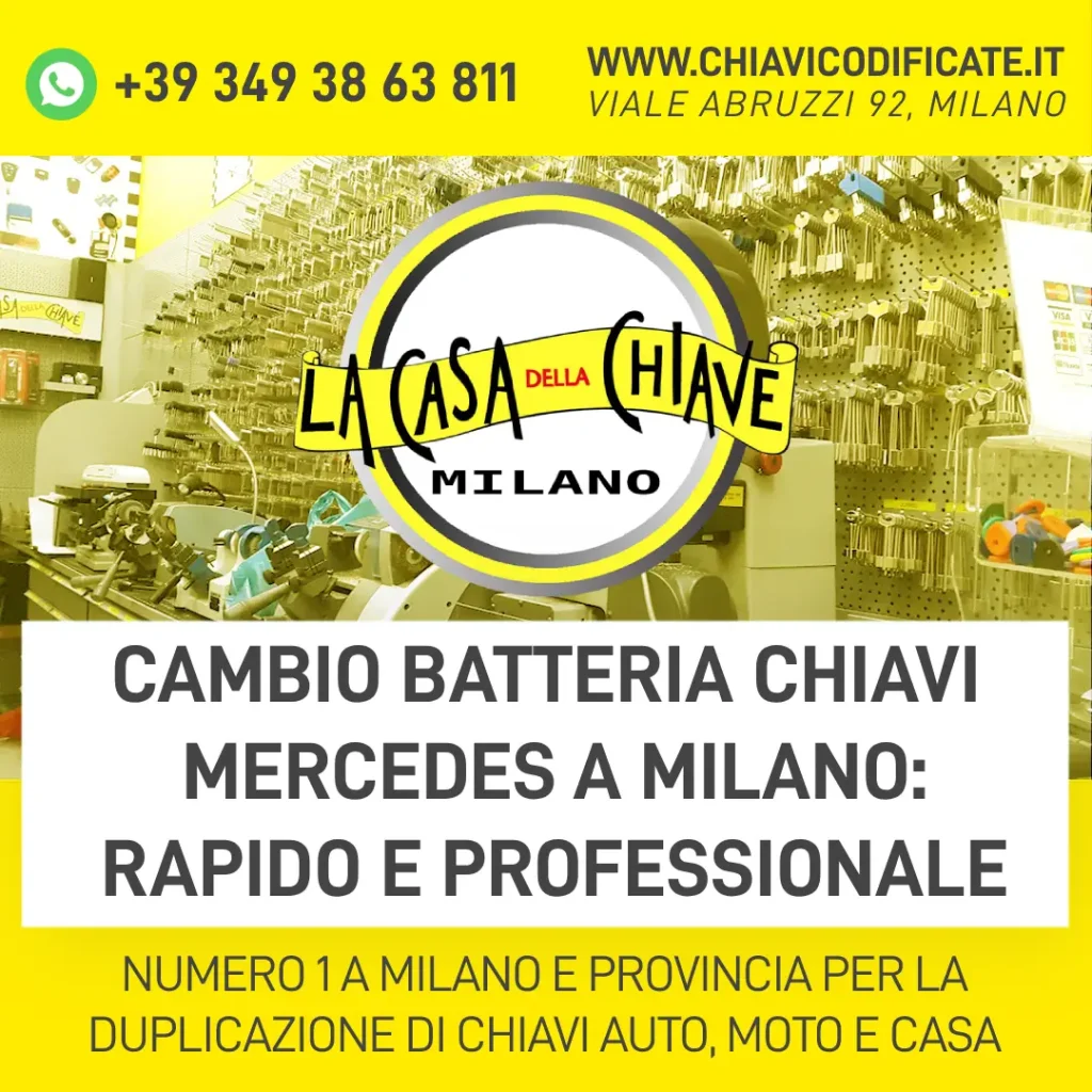 Cambio batteria chiavi Mercedes a Milano: rapido e professionale