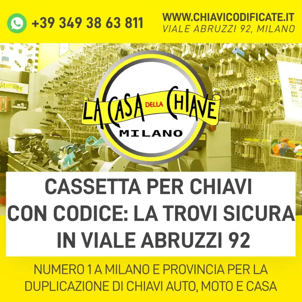 Cassetta per chiavi con codice: la trovi sicura in Viale Abruzzi 92