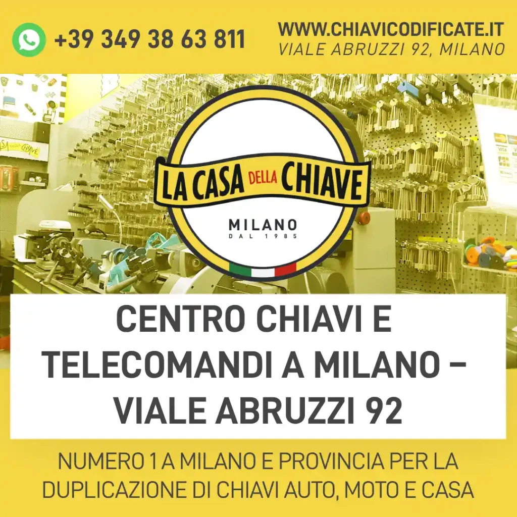 Centro chiavi e telecomandi a Milano – Viale Abruzzi 92