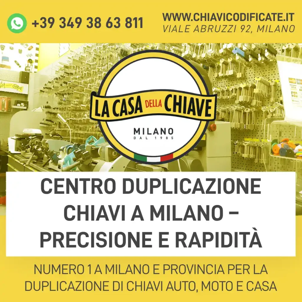 Centro duplicazione chiavi a Milano – Precisione e rapidità