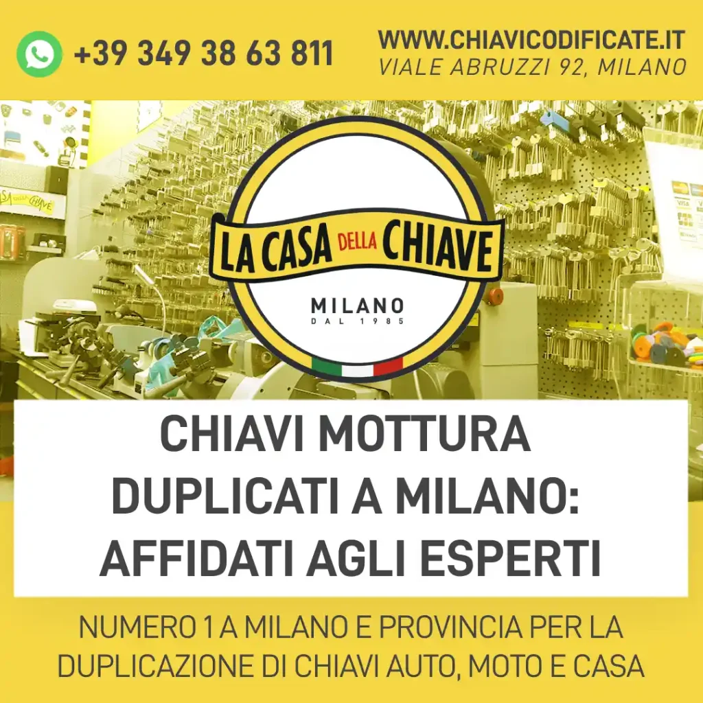 Chiavi Mottura duplicati a Milano: affidati agli esperti