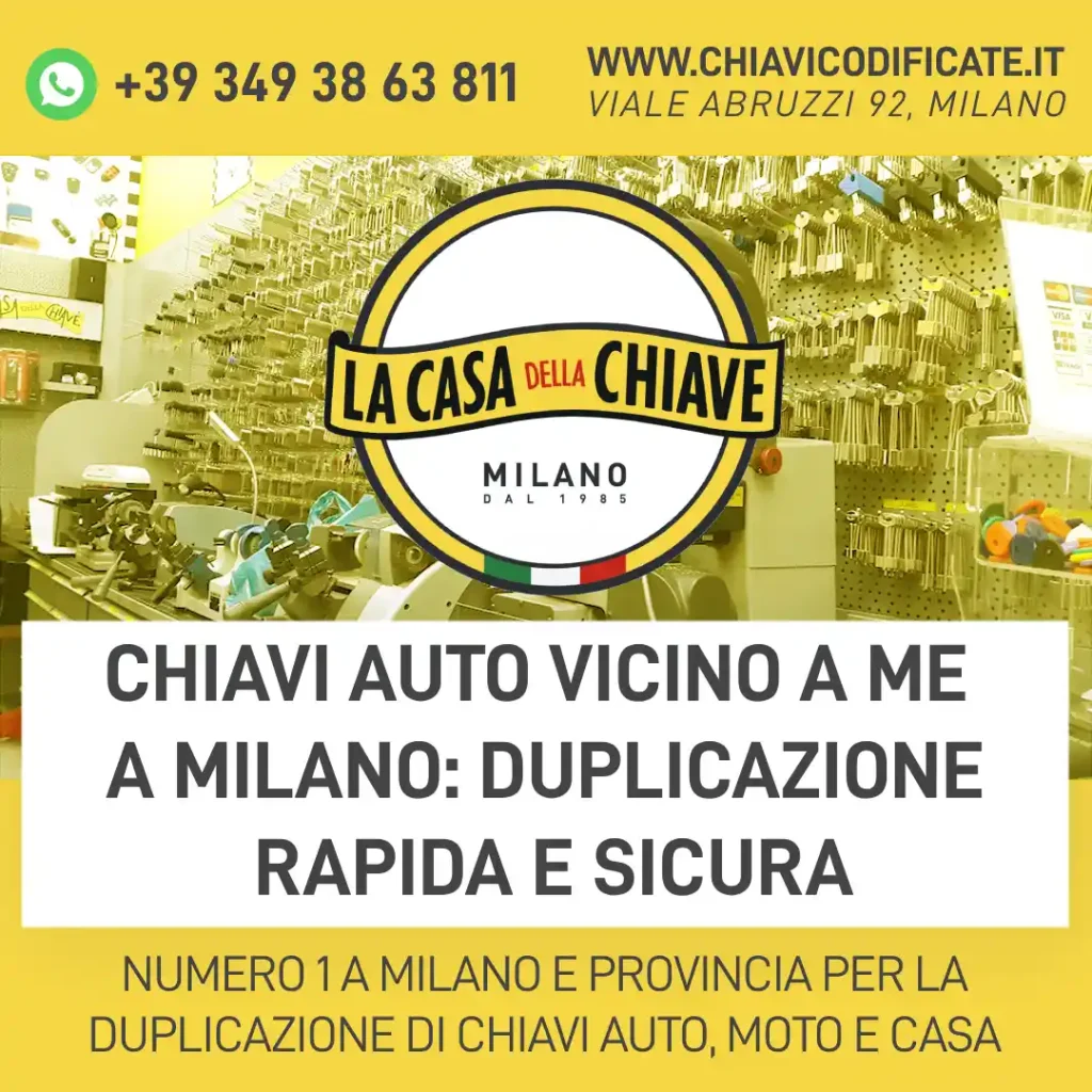Chiavi auto vicino a me a Milano: duplicazione rapida e sicura