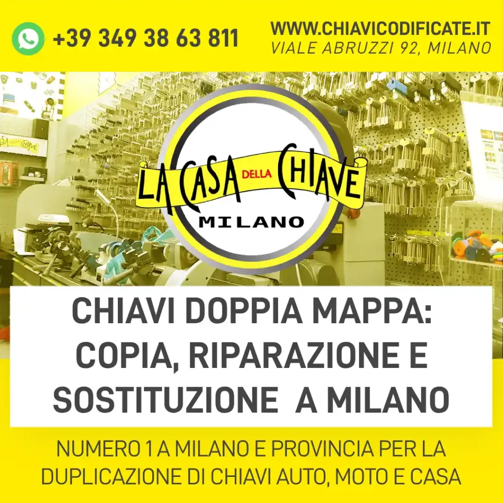 Chiavi doppia mappa: copia, riparazione e sostituzione a Milano